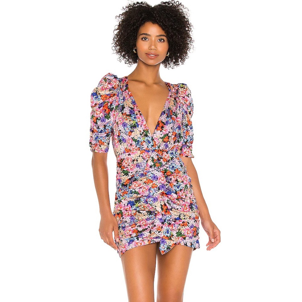 For Love and Lemons Bouquet Mini Dress in Cobalt